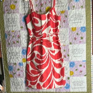 Milly Red and White Mini Dress